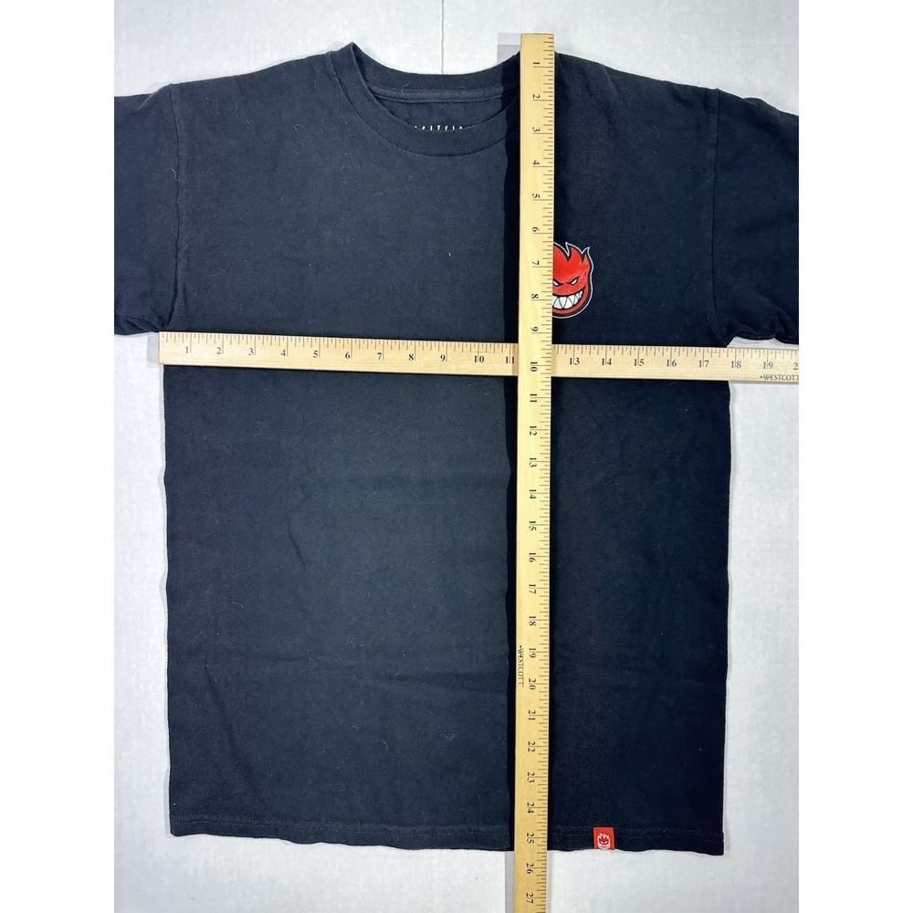 Spitfire Mens Short Sleeve Skate T-Shirt Small Black Bighead Plane Fire Park Top - Picture 4 of 4